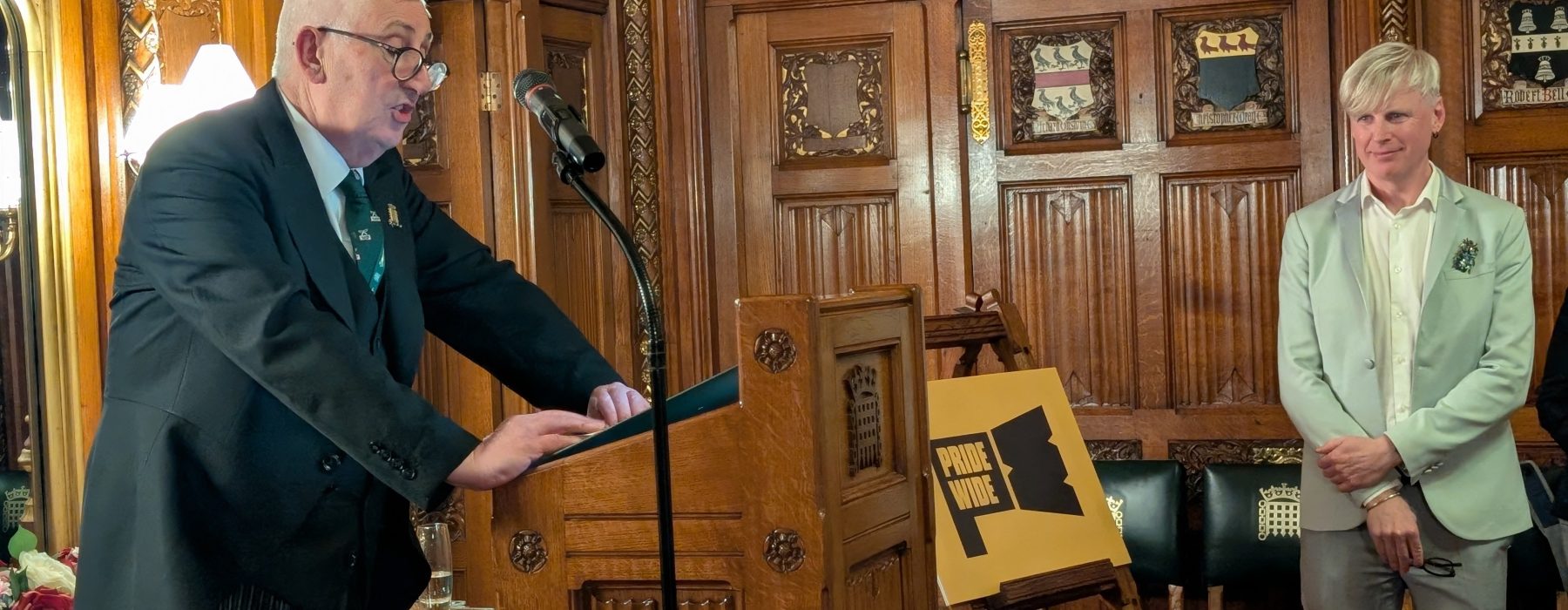 Mr Speaker, SIr Lindsay Hoyle hosts the launch of Pride Wide.