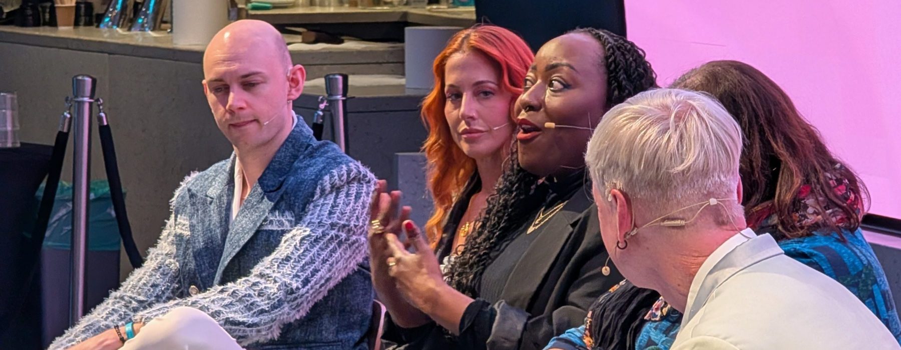 Claudia Kariuki speaking to Pride Wide at our Create Hope event at Samsung's KX store