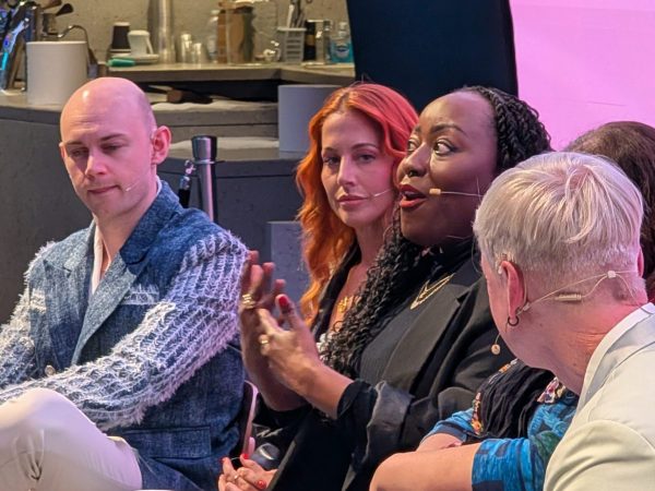 Claudia Kariuki speaking to Pride Wide at our Create Hope event at Samsung's KX store